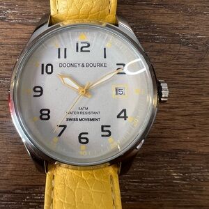 Dooney & Bourke Genuine Yellow Leather All Stainless STeel Watch
